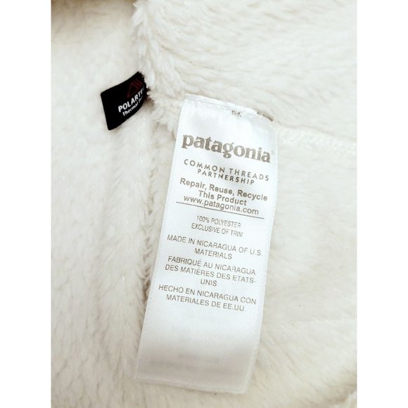 🌼HP🌼 Patagonia Women's Raw Linen-White Re-Tool Snap Fleece Pullover - S - Picture 10 of 11